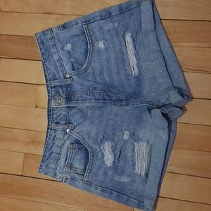 Forever 21 high rise shorts, size 25, distressed